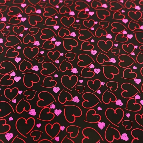 Переводной лист для шоколада Сердца красно-розовые, 21*30 см