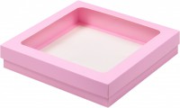 Коробка РК для клубники в шок. 200*200*40 розовая