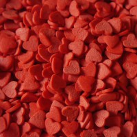 Сахарное украшение красное сердечко 12 мм 50 г