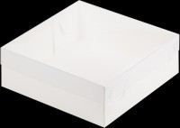 Коробка РК премиум 20*20*7 пласт. крышка белая