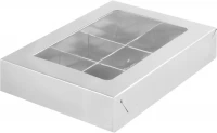 Коробка РК 6 конфет серебро 155*115*30
