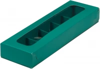 Коробка РК 5 конфет зеленая матовая 235*70*30