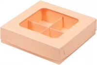 Коробка РК 4 конфеты персик 115*115*30