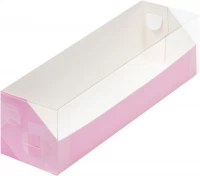 Коробка РК премиум 190*55*55 для 6 макарон розовая (ровный край)