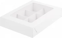 Коробка РК 6 конфет белая 155*115*30