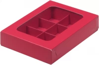 Коробка РК 6 конфет красная 155*115*30
