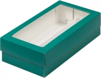 Коробка РК с прямоуг. окном зеленая 210*100*55 (без ложемента)