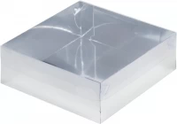 Коробка РК премиум 20*20*7 пласт. крышка серебро