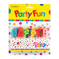 Свечи  "Happy Birthday", буквы разноцветн. 3 см